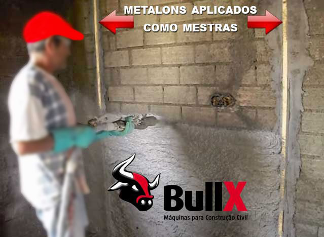 BullX Mquina de reboco - parede mestrada com metalon